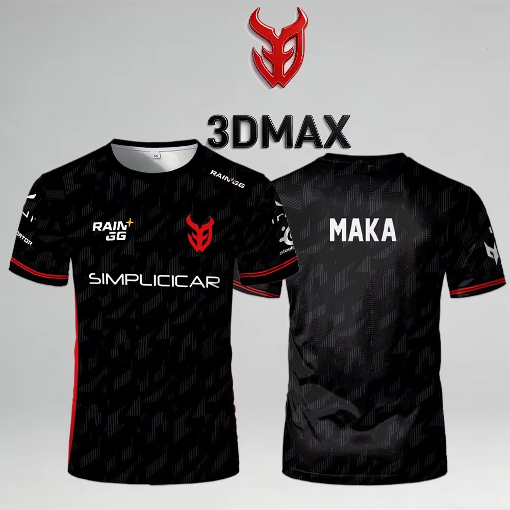 Esports Gaming Team Logo - 3DMAX Esports MAKA Player Jersey, Black