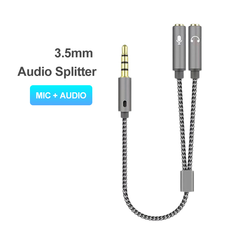 Esports Gaming Splitter - Headset Splitter 3.5mm Audio+Mic Stereo Headphone