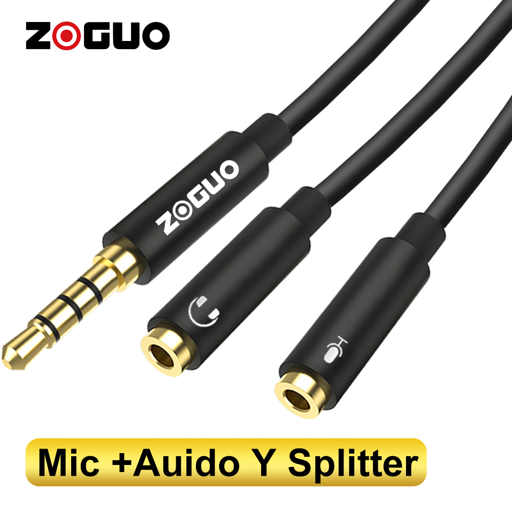 Esports Gaming Splitter - ZOGUO Audio Splitter TRRS Headphone Adapter