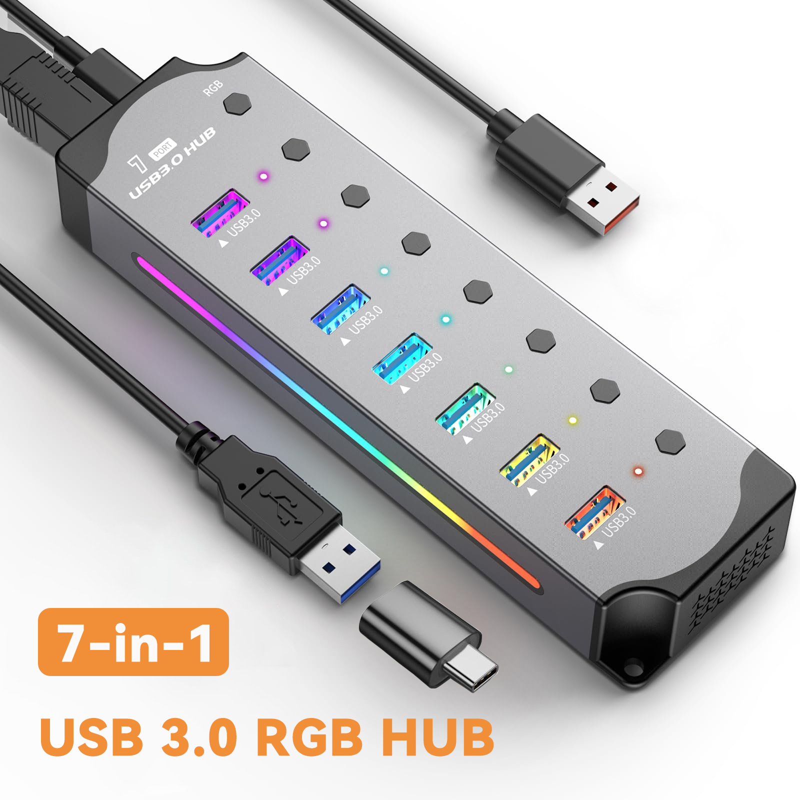 USB 3.0 Hub High Speed USB 7-i - Esports Gaming Splitter recension och pris