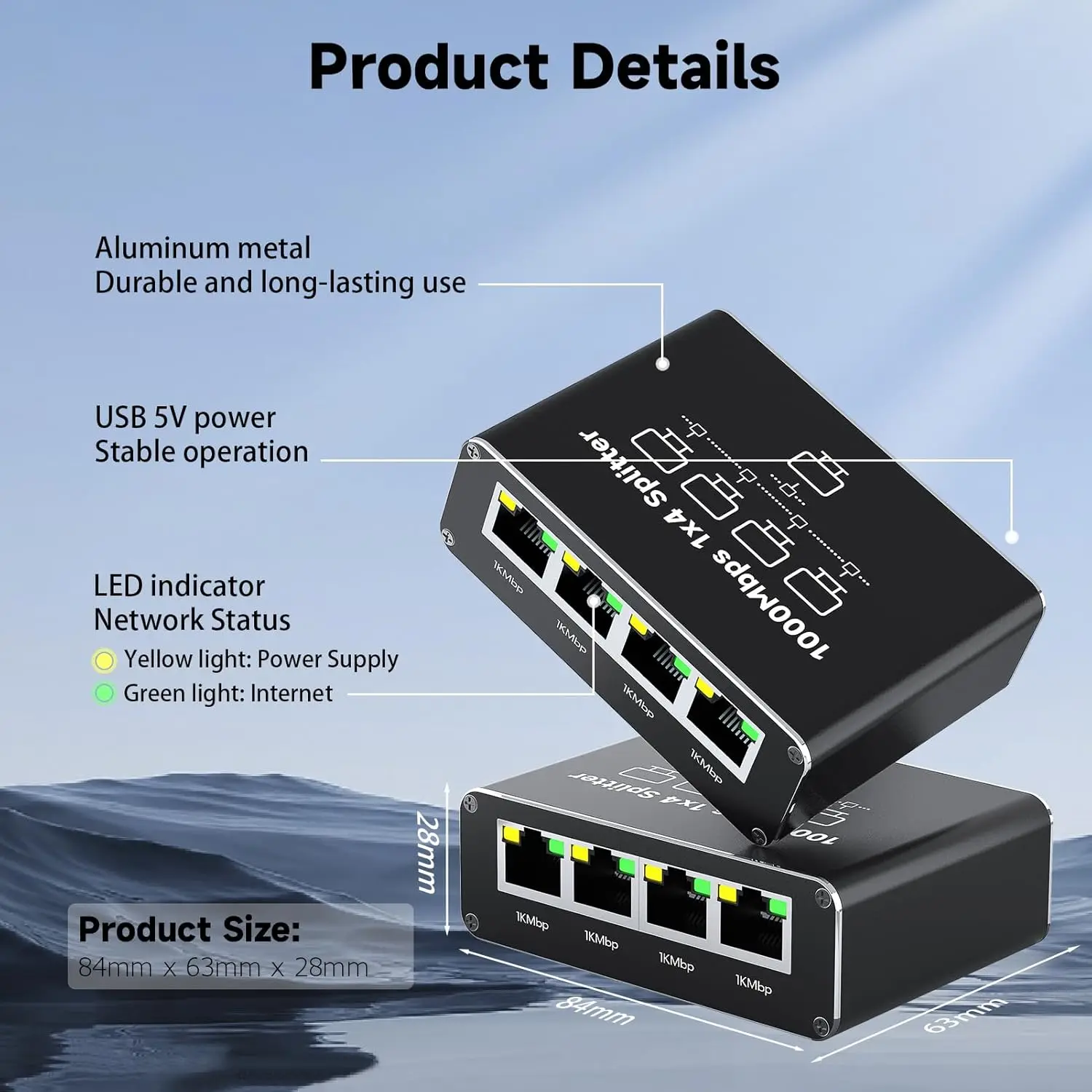 1000Mbps Gigabit RJ45 Splitter - Esports Gaming Splitter recension och pris